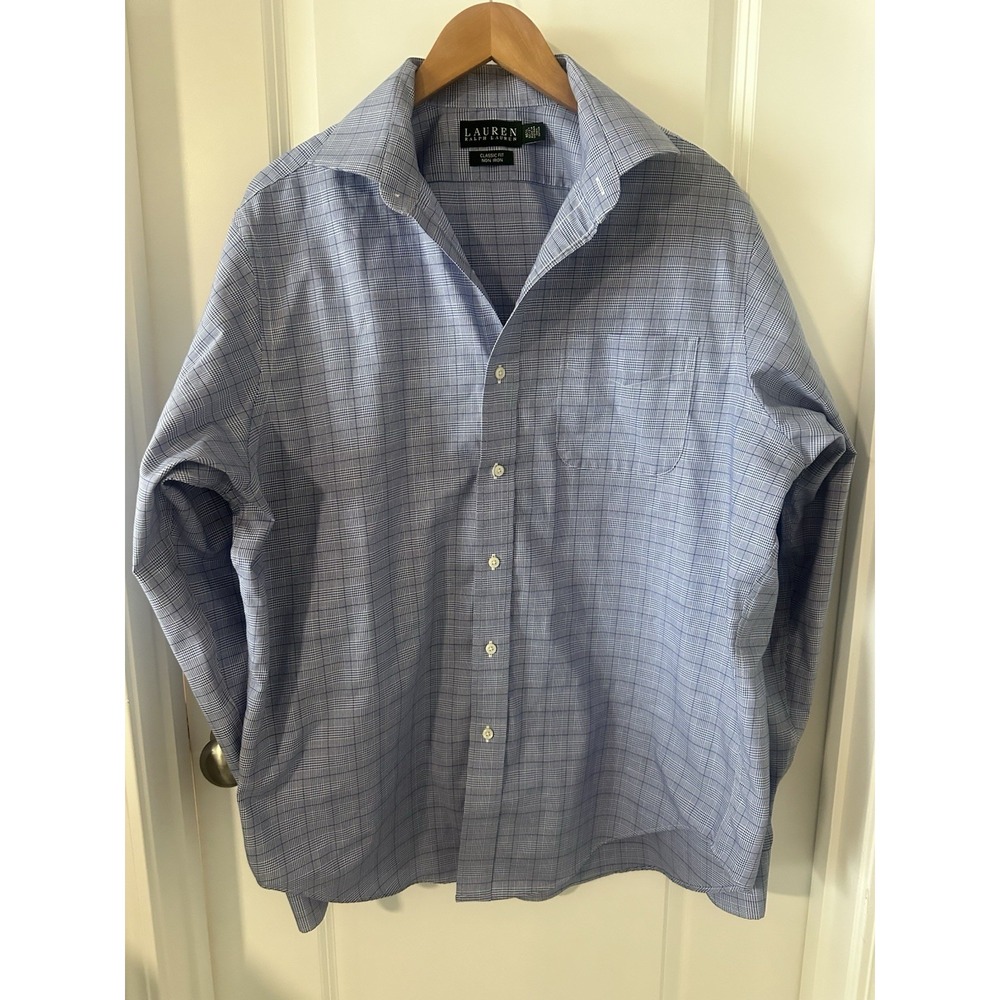 Lauren Ralph Lauren Men's Blue‎ Striped Button Up 16.5 36/37